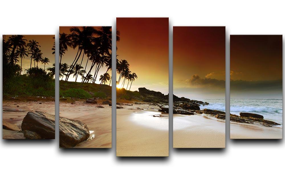 Extremely beautiful vivid sunrise 5 Split Panel Canvas - Canvas Art Rocks - 1