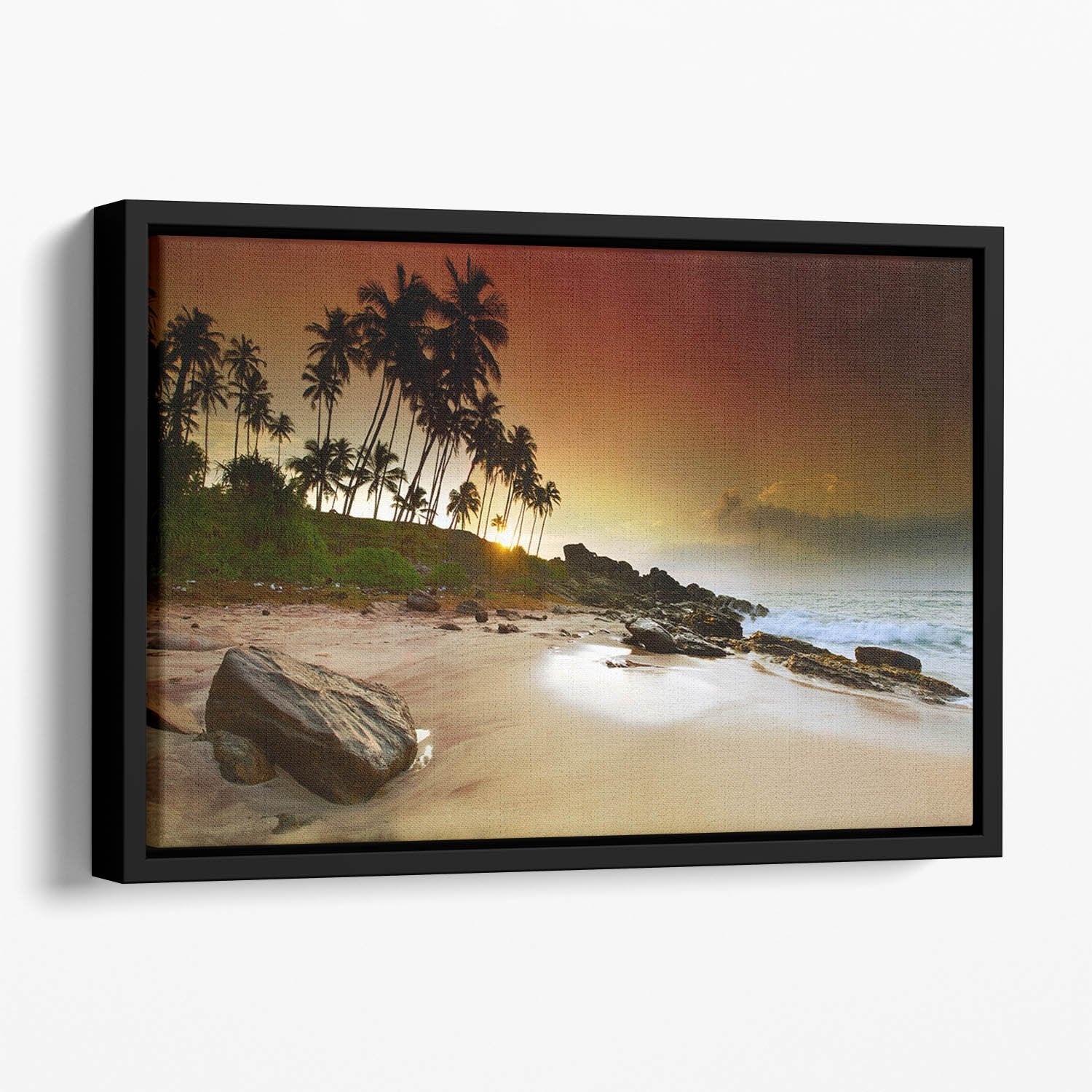 Extremely beautiful vivid sunrise Floating Framed Canvas