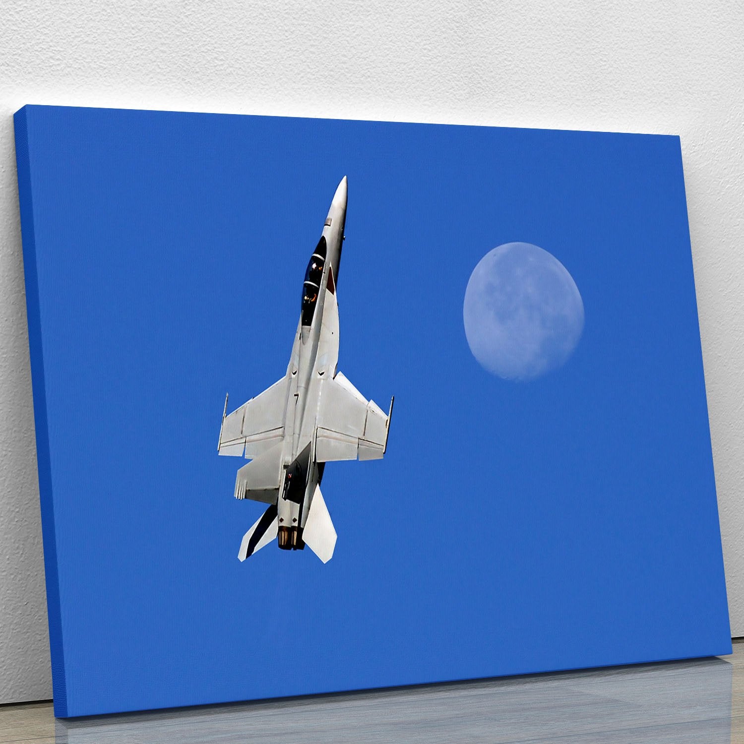 F-18 and the Moon Canvas Print or Poster