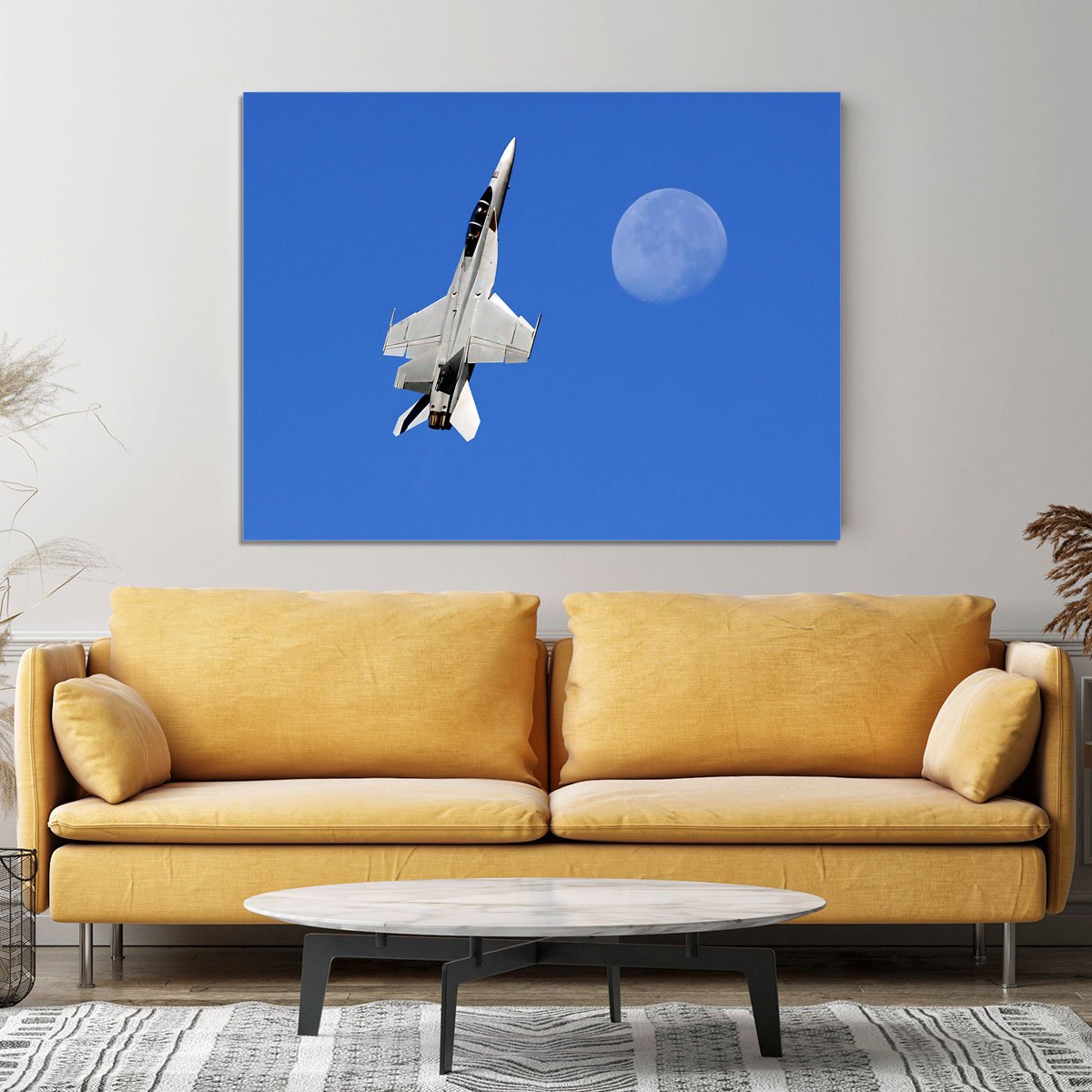 F-18 and the Moon Canvas Print or Poster