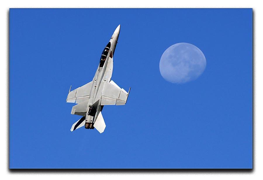 F-18 and the Moon Canvas Print or Poster  - Canvas Art Rocks - 1