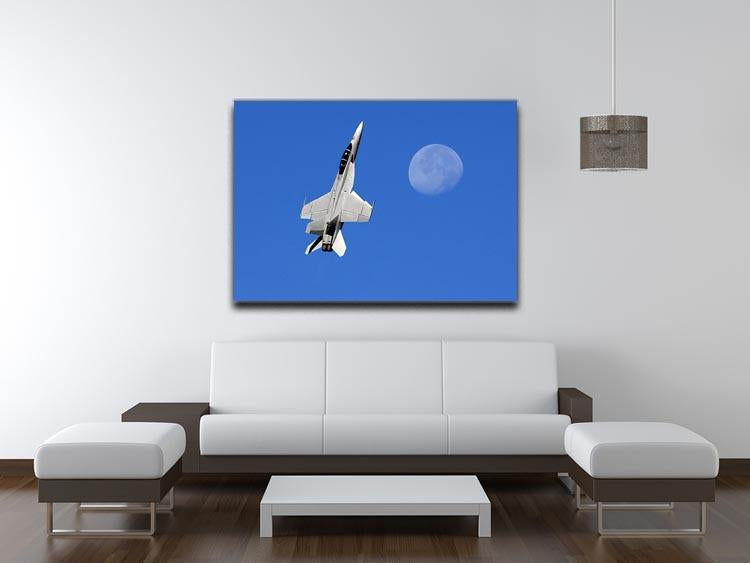 F-18 and the Moon Canvas Print or Poster - Canvas Art Rocks - 4