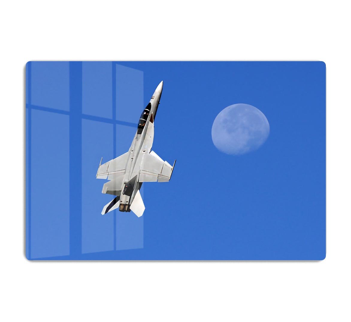 F-18 and the Moon HD Metal Print