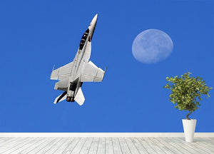 F-18 and the Moon Wall Mural Wallpaper - Canvas Art Rocks - 4