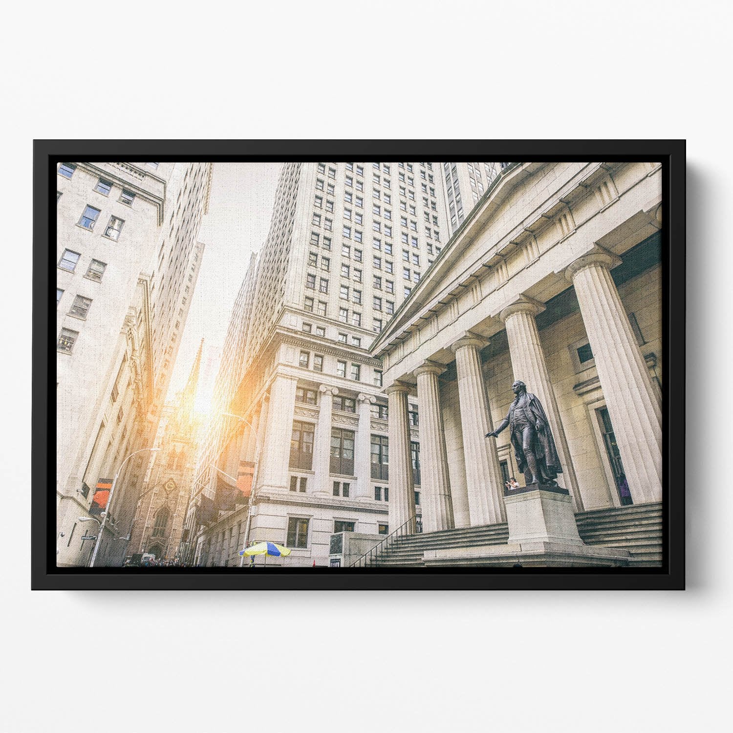 Facade of the Federal Hall Floating Framed Canvas