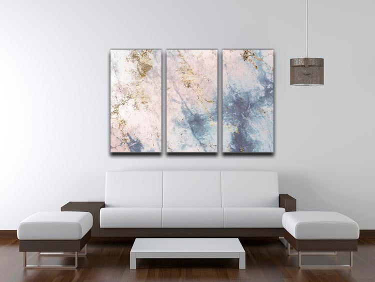 Faded Marble 3 Split Panel Canvas Print - Canvas Art Rocks - 3