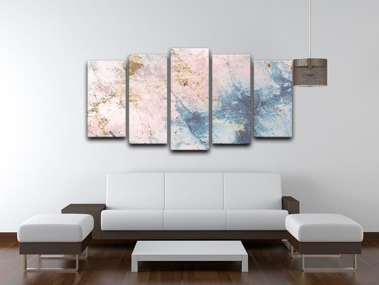 Faded Marble 5 Split Panel Canvas - Canvas Art Rocks - 3
