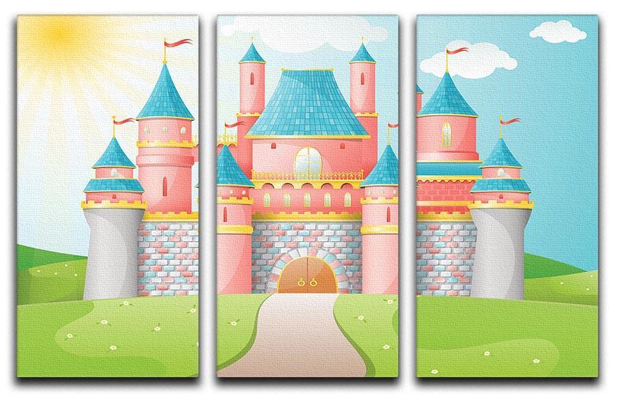FairyTale castle illustration 3 Split Panel Canvas Print - Canvas Art Rocks - 1