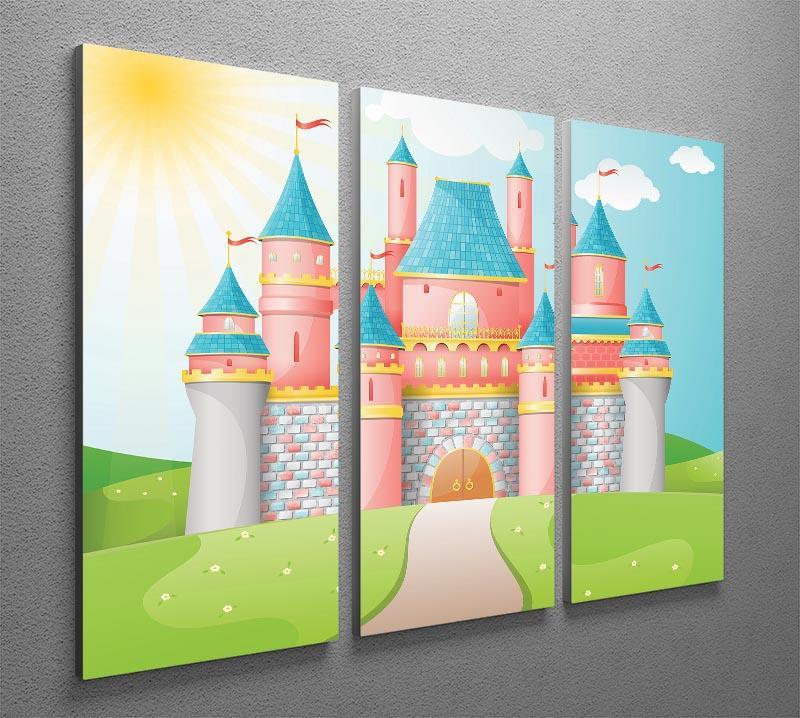 FairyTale castle illustration 3 Split Panel Canvas Print - Canvas Art Rocks - 2