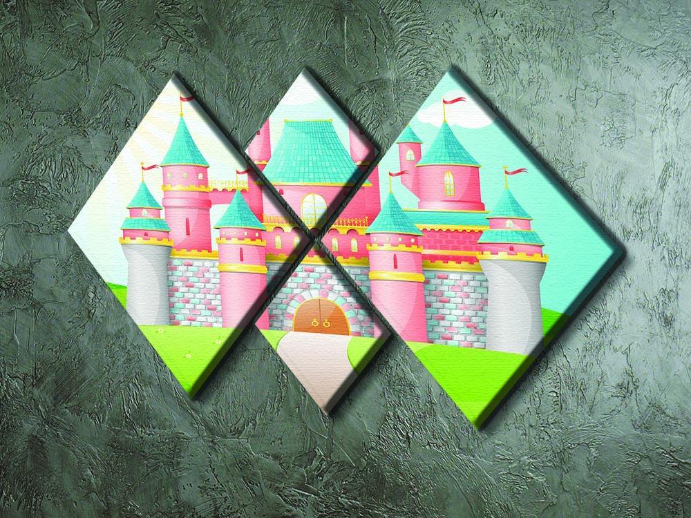 FairyTale castle illustration 4 Square Multi Panel Canvas - Canvas Art Rocks - 2