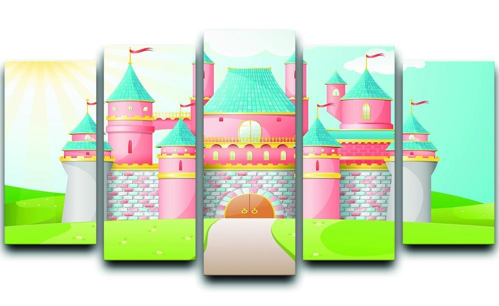 FairyTale castle illustration 5 Split Panel Canvas  - Canvas Art Rocks - 1