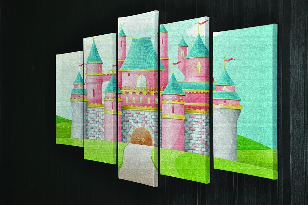 FairyTale castle illustration 5 Split Panel Canvas - Canvas Art Rocks - 2
