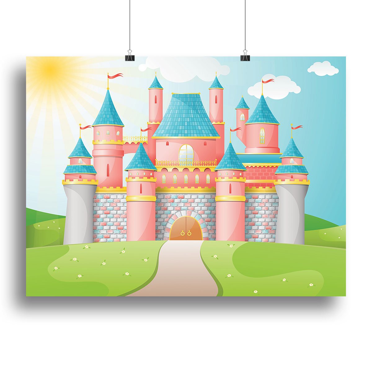 FairyTale castle illustration Canvas Print or Poster