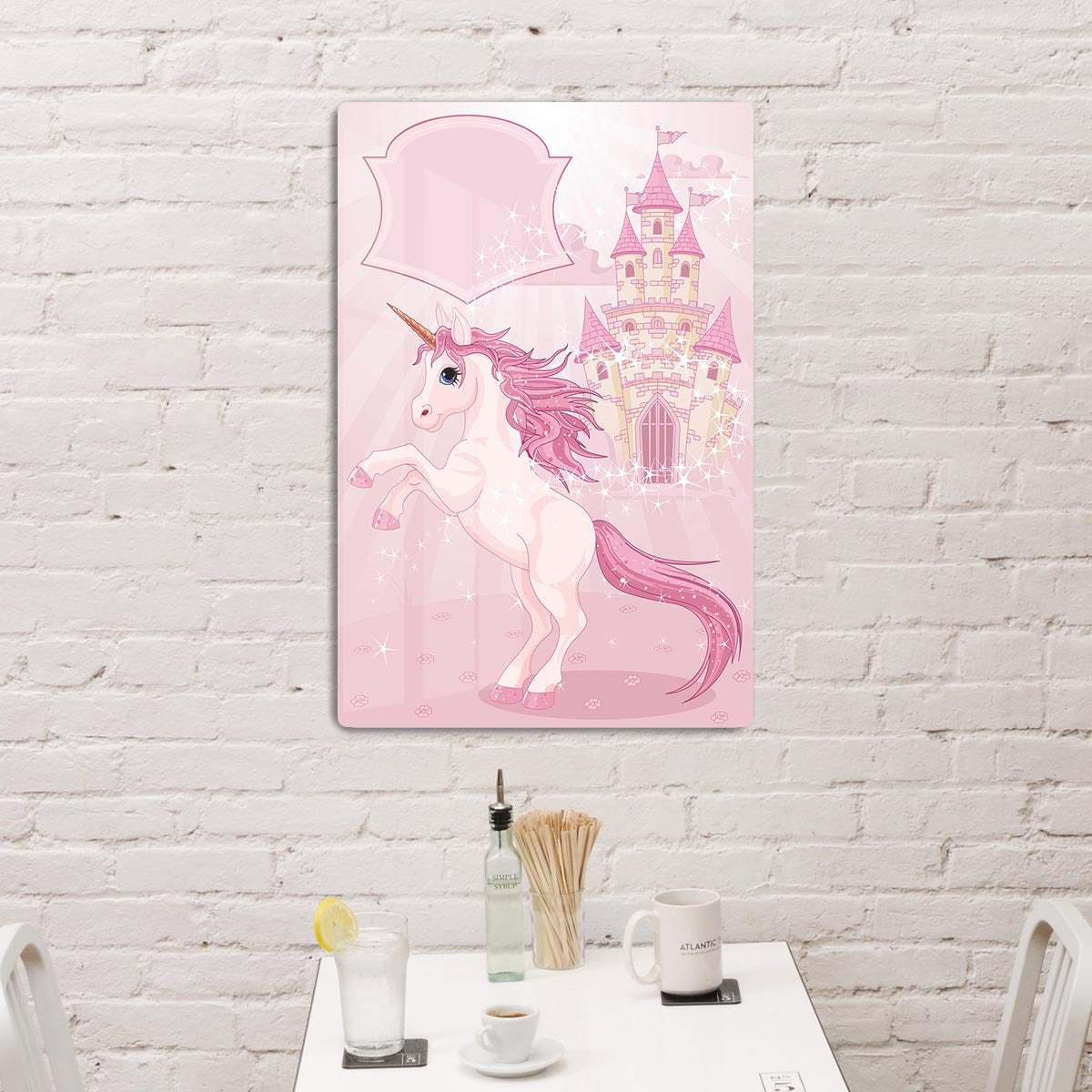Fairy Tale Castle and Unicorn HD Metal Print