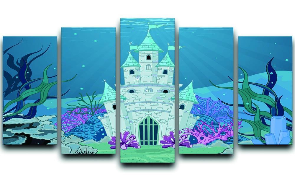 Fairy Tale Mermaid Princess Castle 5 Split Panel Canvas  - Canvas Art Rocks - 1