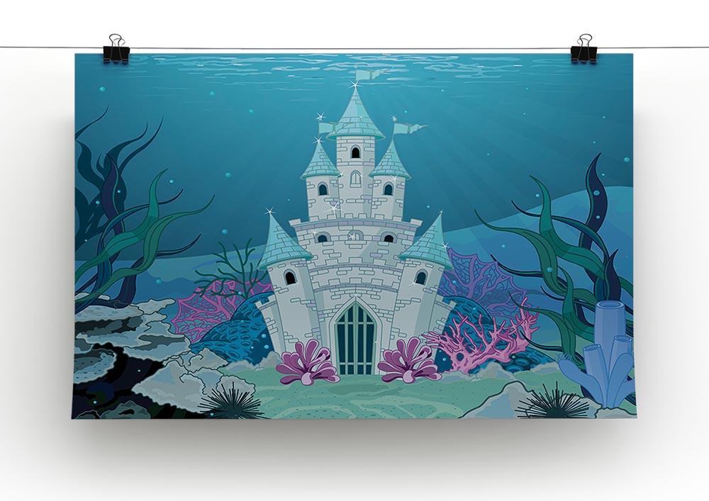 Fairy Tale Mermaid Princess Castle Canvas Print or Poster - Canvas Art Rocks - 2