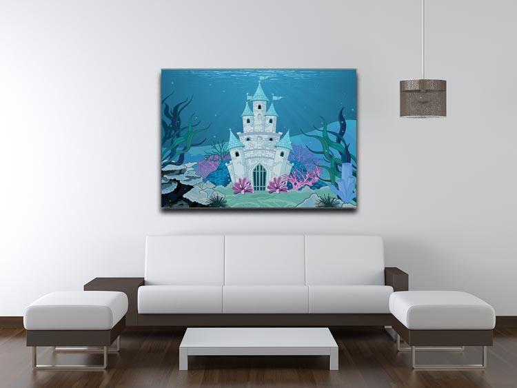 Fairy Tale Mermaid Princess Castle Canvas Print or Poster - Canvas Art Rocks - 4