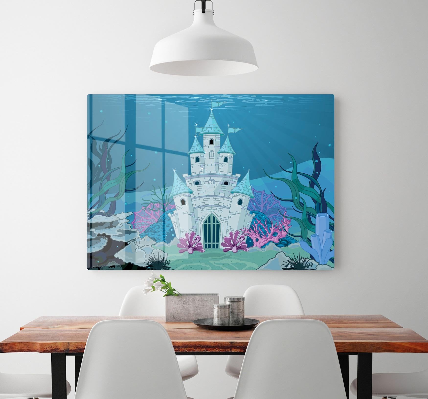 Fairy Tale Mermaid Princess Castle HD Metal Print