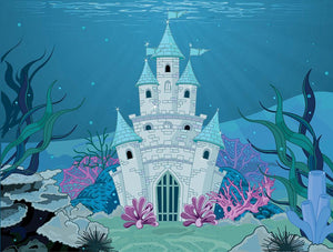 Fairy Tale Mermaid Princess Castle Wall Mural Wallpaper - Canvas Art Rocks - 1