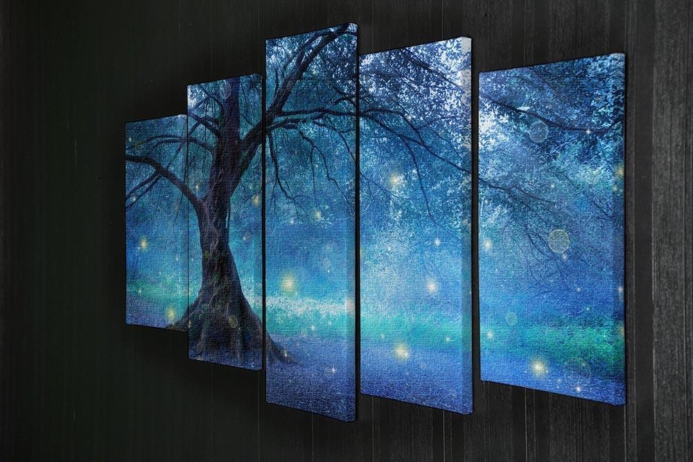 Fairy Tree In Mystic Forest 5 Split Panel Canvas  - Canvas Art Rocks - 2