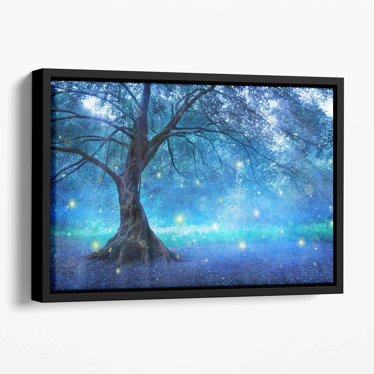 Fairy Tree In Mystic Forest Floating Framed Canvas
