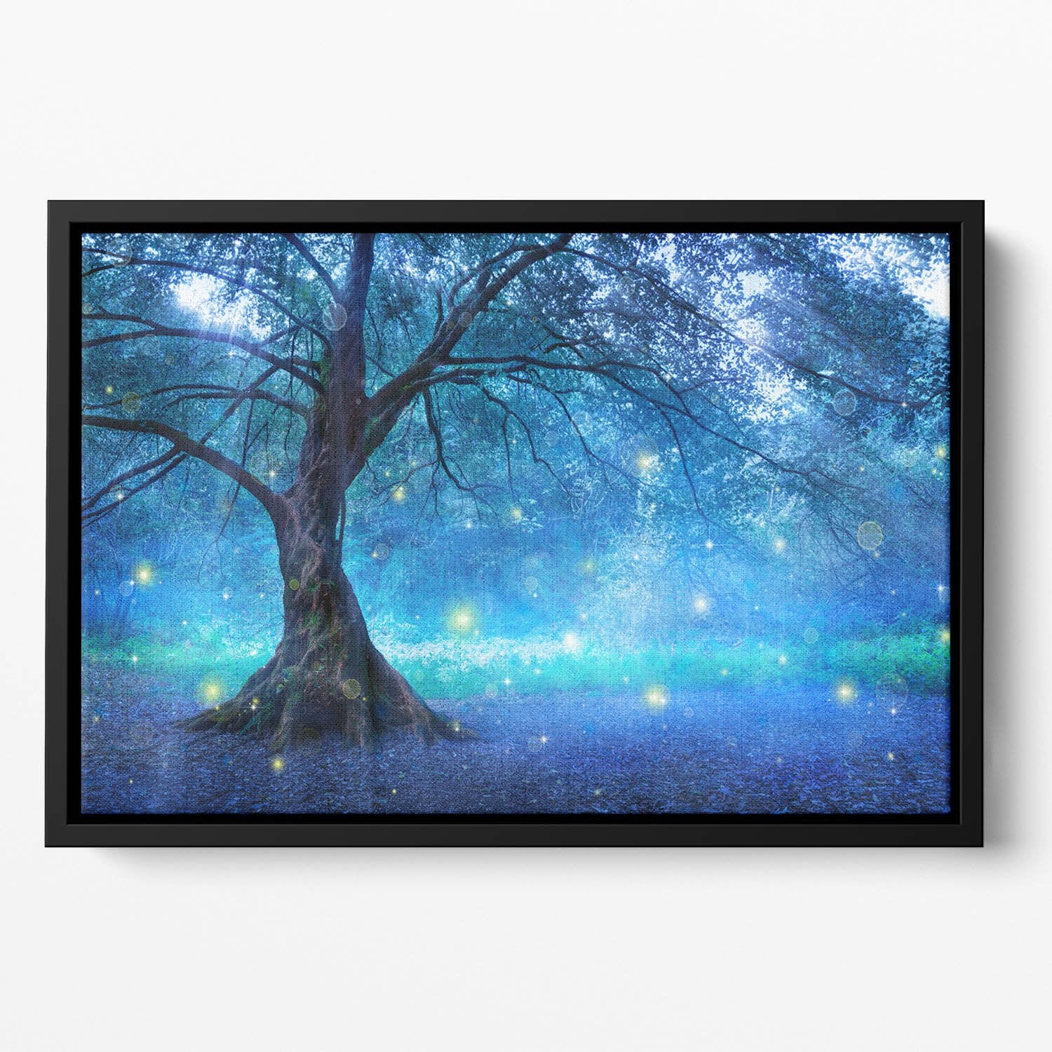 Fairy Tree In Mystic Forest Floating Framed Canvas
