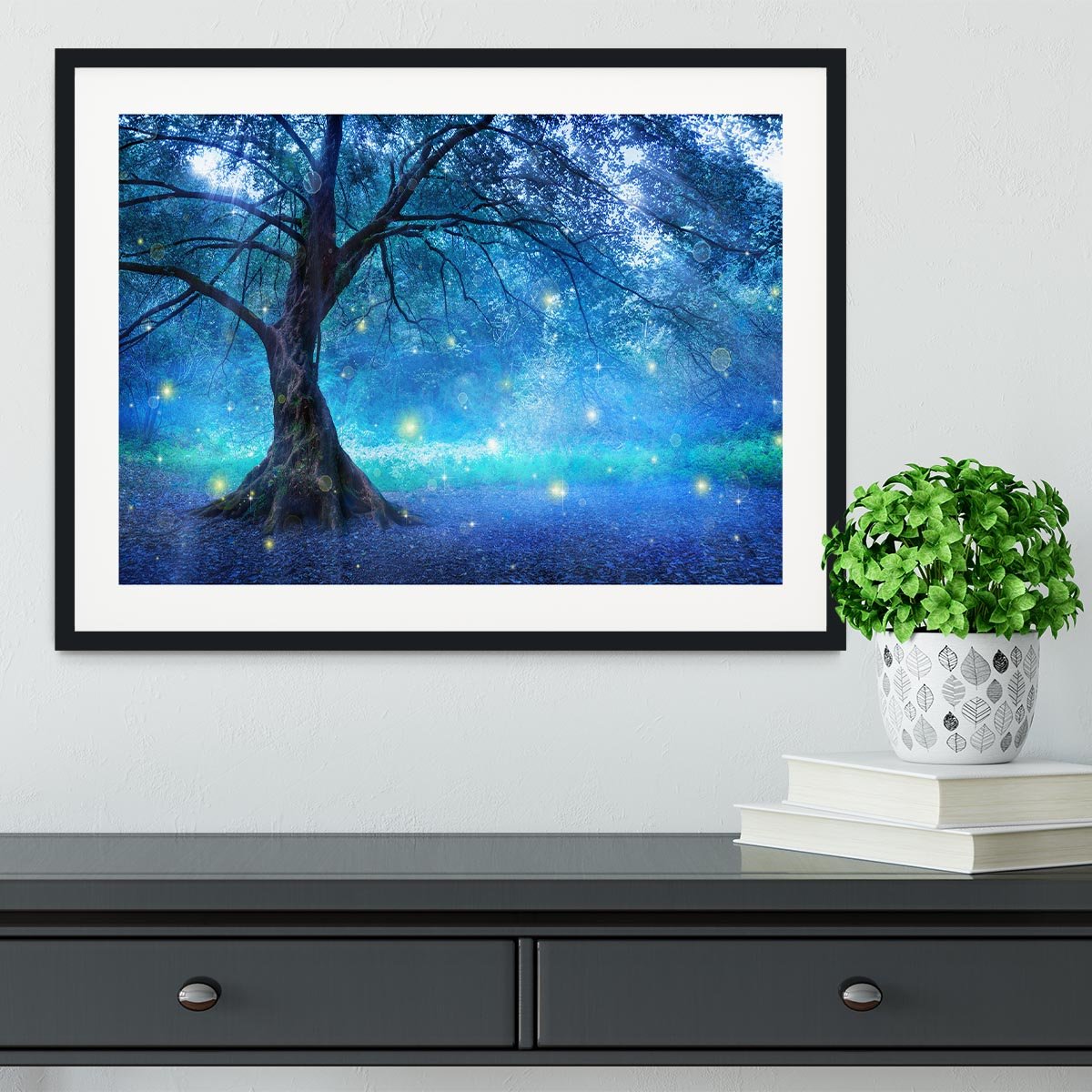 Fairy Tree In Mystic Forest Framed Print - Canvas Art Rocks - 1