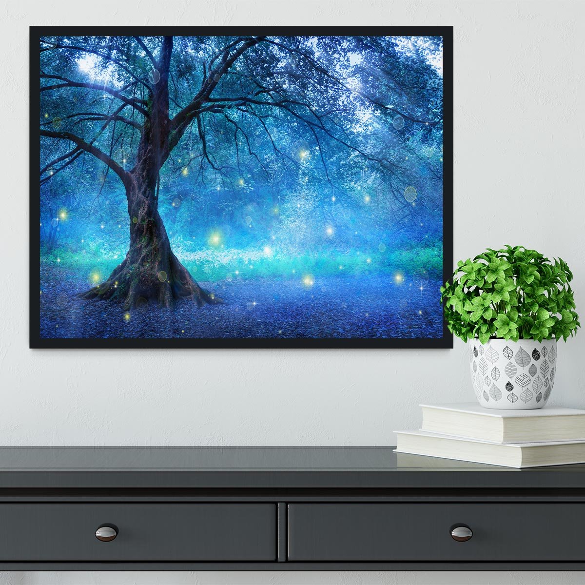 Fairy Tree In Mystic Forest Framed Print - Canvas Art Rocks - 2