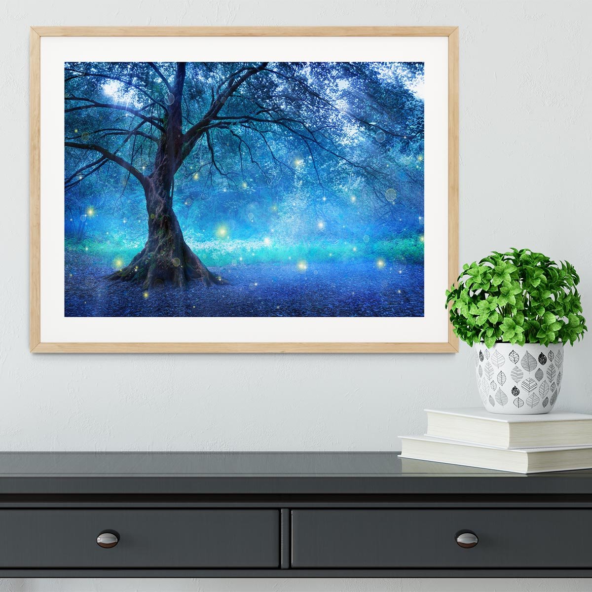 Fairy Tree In Mystic Forest Framed Print - Canvas Art Rocks - 3