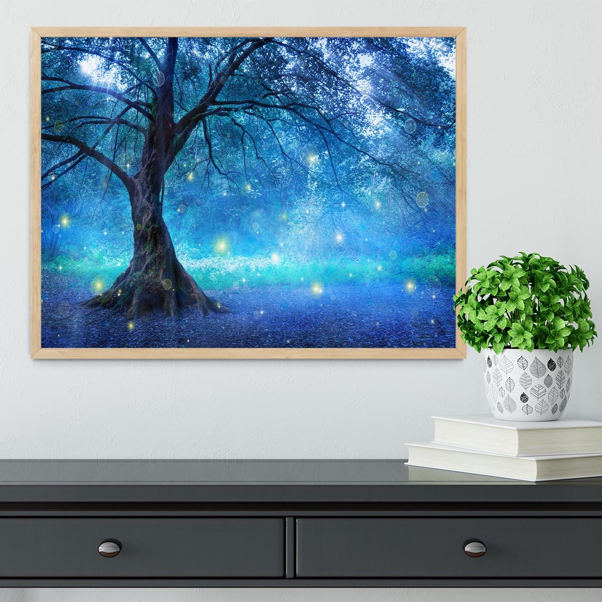 Fairy Tree In Mystic Forest Framed Print - Canvas Art Rocks - 4