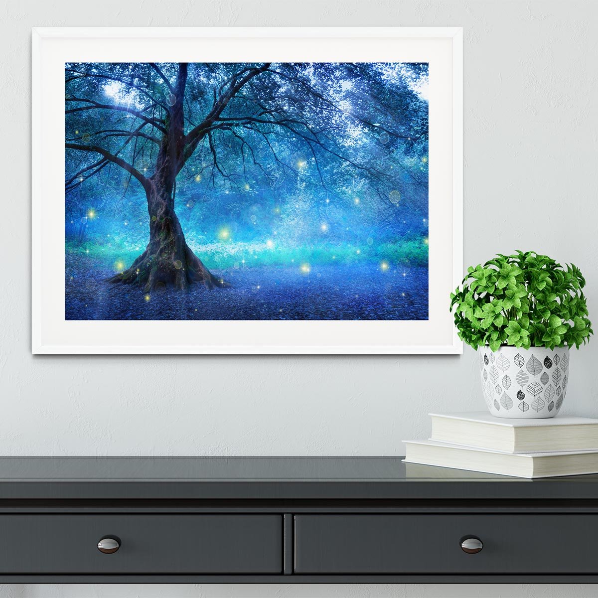 Fairy Tree In Mystic Forest Framed Print - Canvas Art Rocks - 5