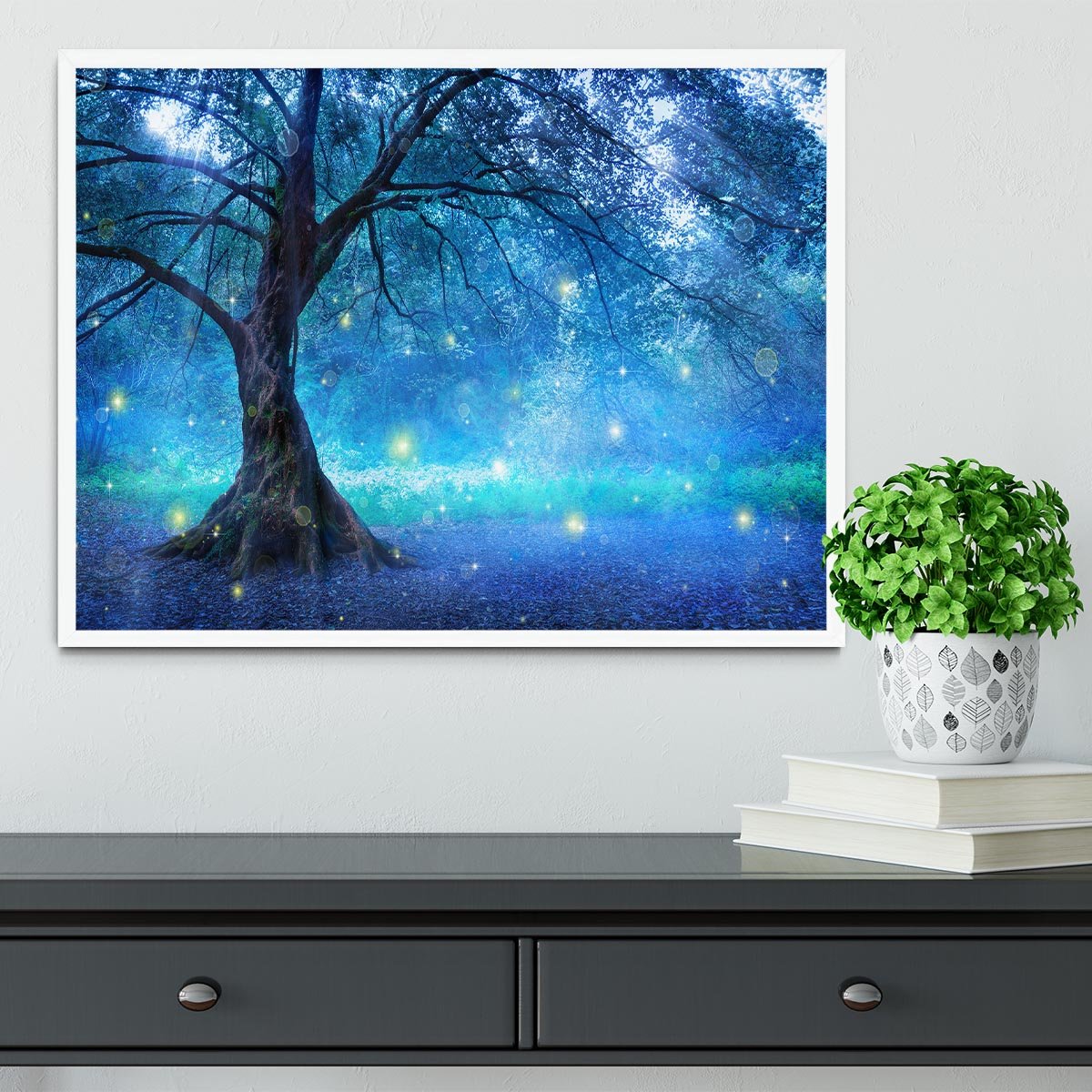 Fairy Tree In Mystic Forest Framed Print - Canvas Art Rocks -6