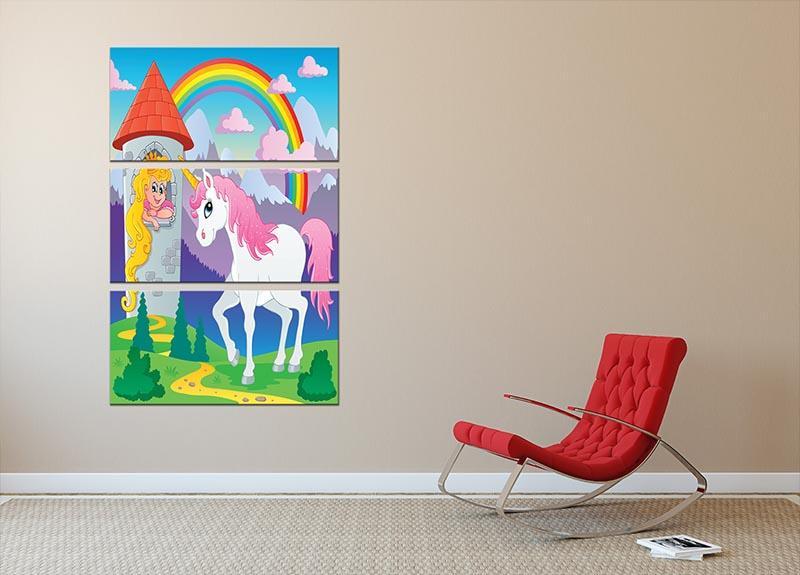 Fairy tale unicorn 3 Split Panel Canvas Print - Canvas Art Rocks - 2