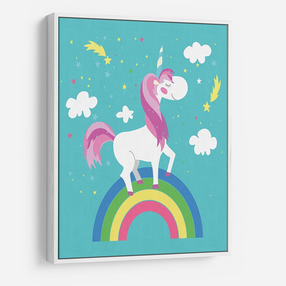 Fairy unicorn with rainbow HD Metal Print