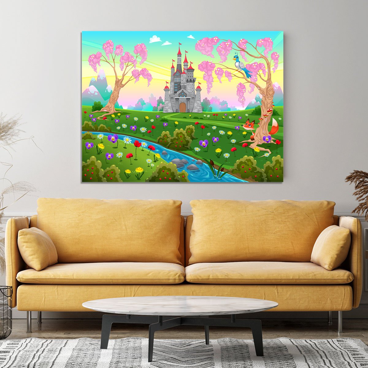 Fairytale scenery with castle Canvas Print or Poster