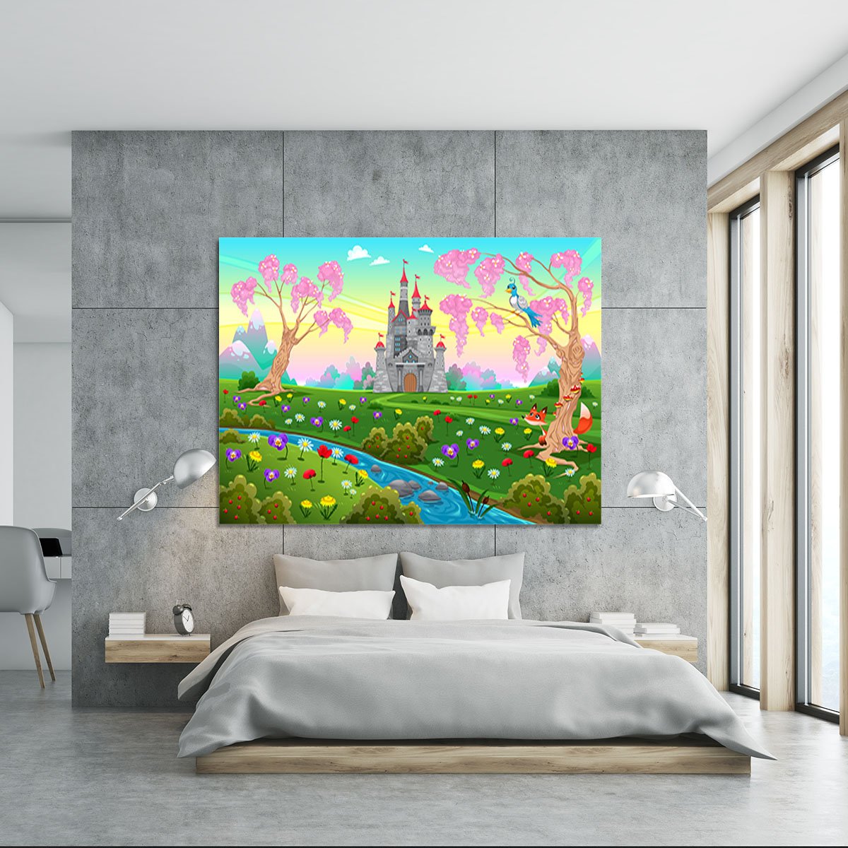 Fairytale scenery with castle Canvas Print or Poster