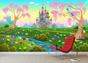 Fairytale scenery with castle Wall Mural Wallpaper - Canvas Art Rocks - 3