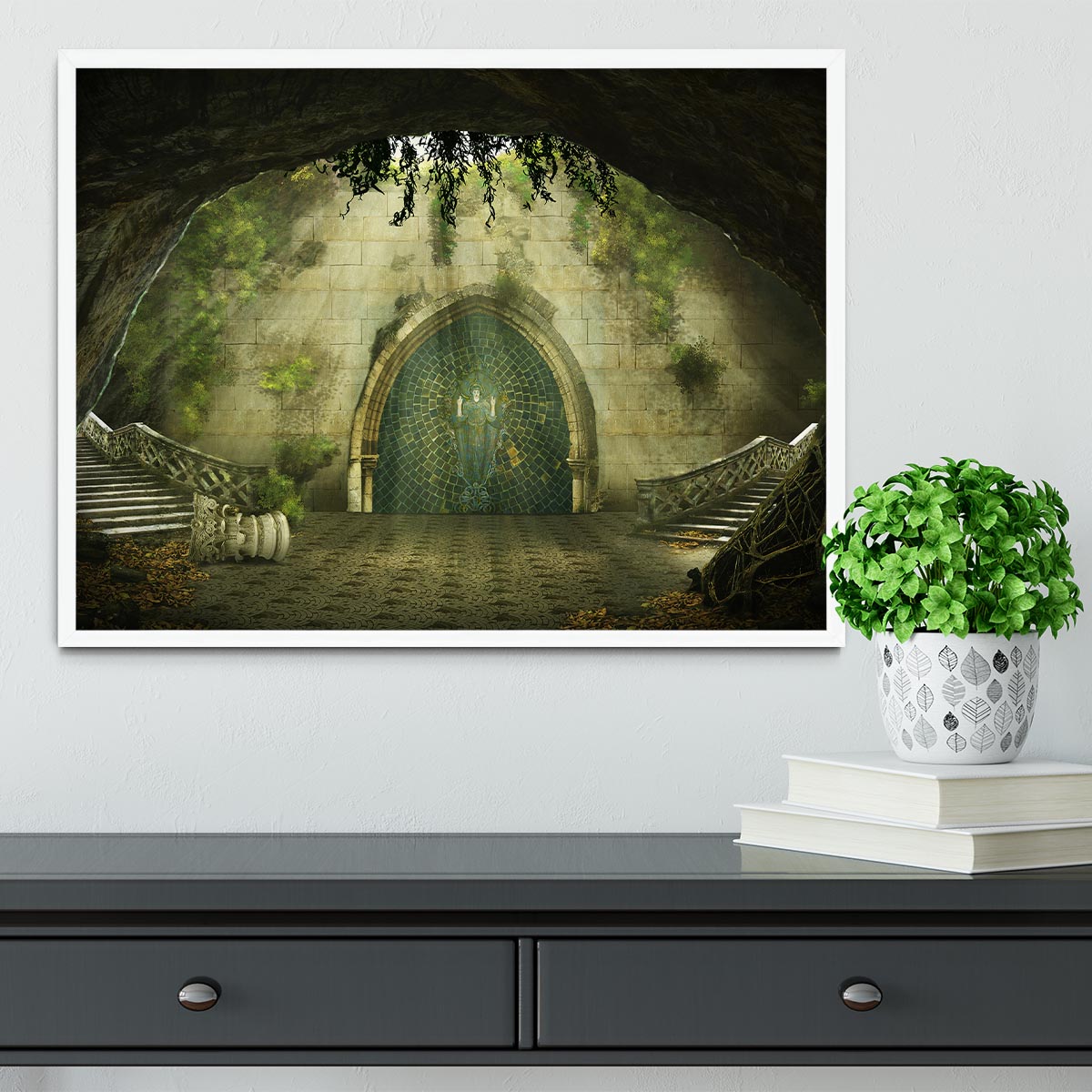 Fantasy cave Framed Print - Canvas Art Rocks -6