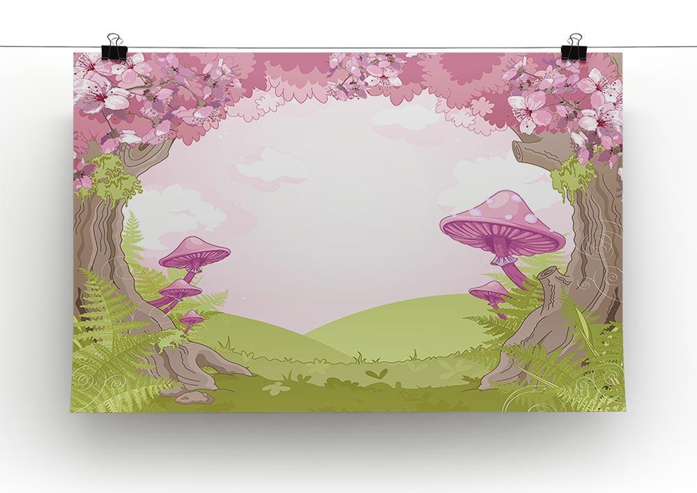 Fantasy landscape with mushrooms Canvas Print or Poster - Canvas Art Rocks - 2