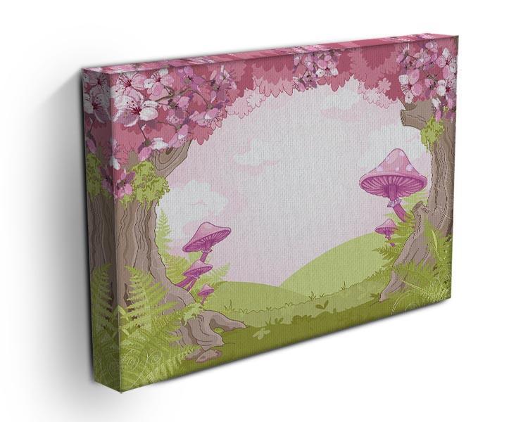 Fantasy landscape with mushrooms Canvas Print or Poster - Canvas Art Rocks - 3