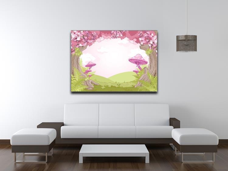 Fantasy landscape with mushrooms Canvas Print or Poster - Canvas Art Rocks - 4