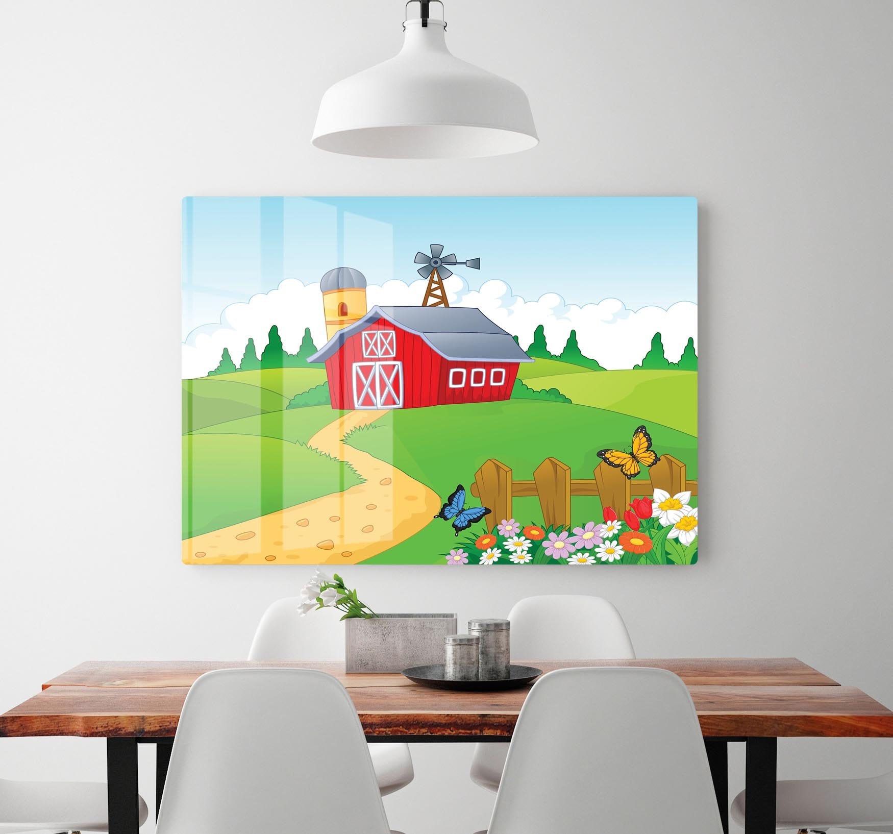 Farm cartoon background HD Metal Print - Canvas Art Rocks - 2