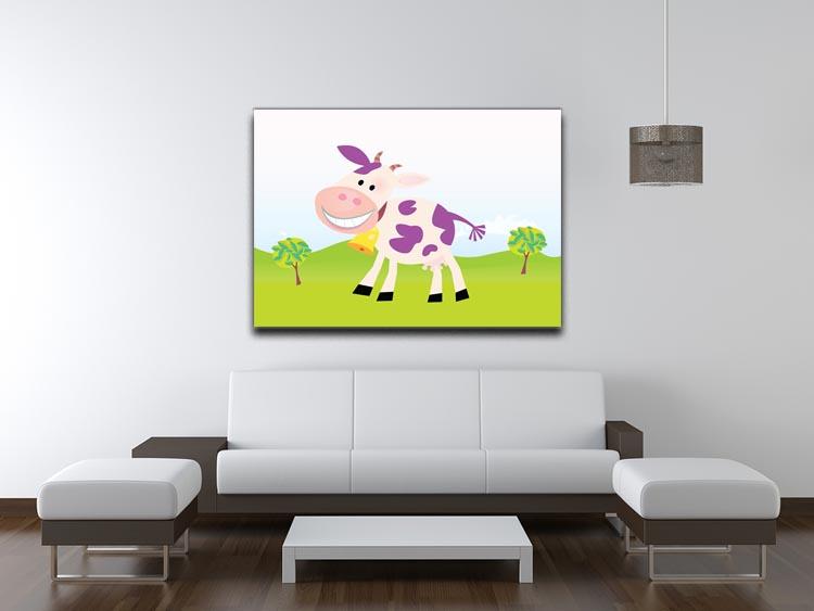 Farm scene with cow Canvas Print or Poster - Canvas Art Rocks - 4