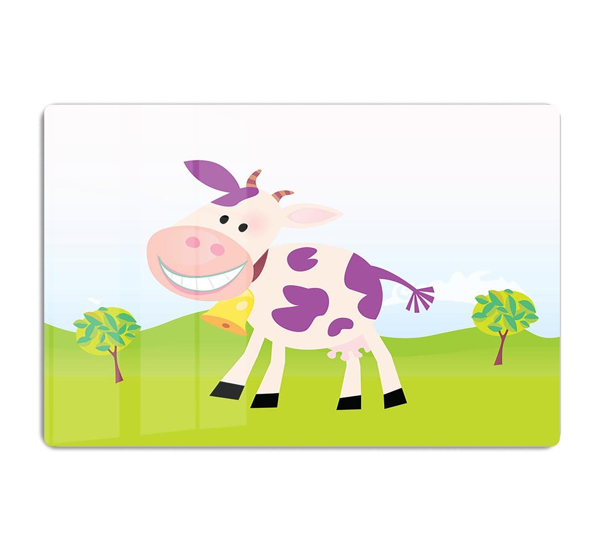 Farm scene with cow HD Metal Print - Canvas Art Rocks - 1
