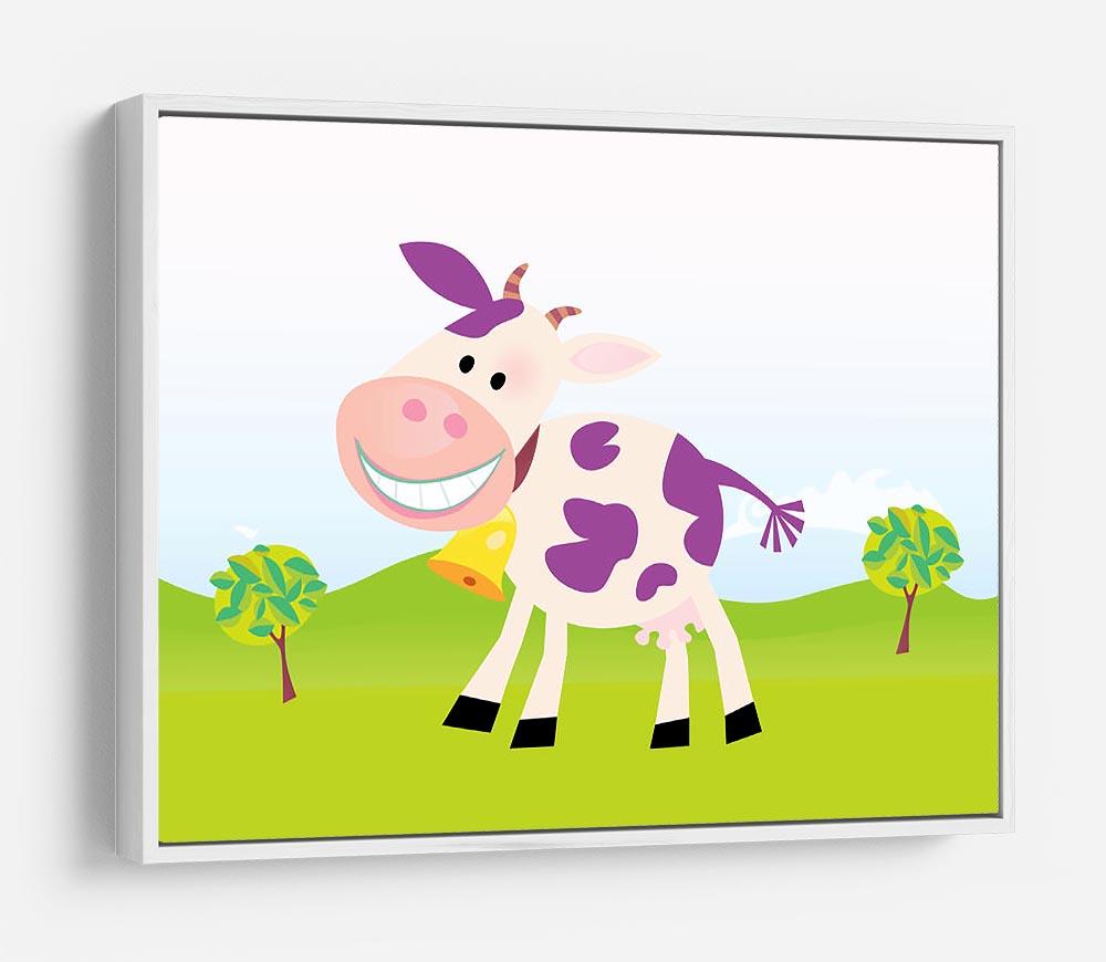 Farm scene with cow HD Metal Print - Canvas Art Rocks - 7