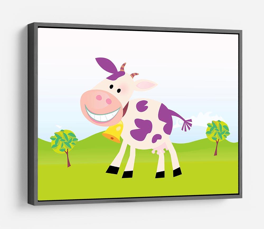 Farm scene with cow HD Metal Print - Canvas Art Rocks - 9