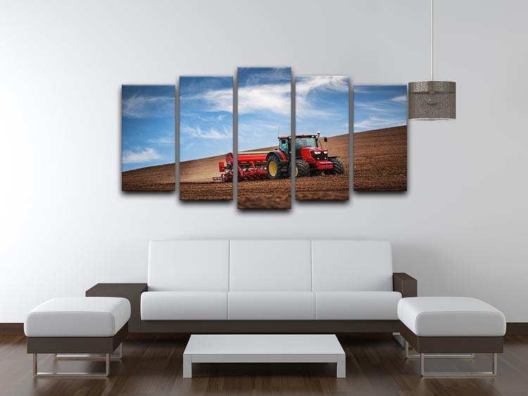 Farmer in tractor 5 Split Panel Canvas  - Canvas Art Rocks - 3