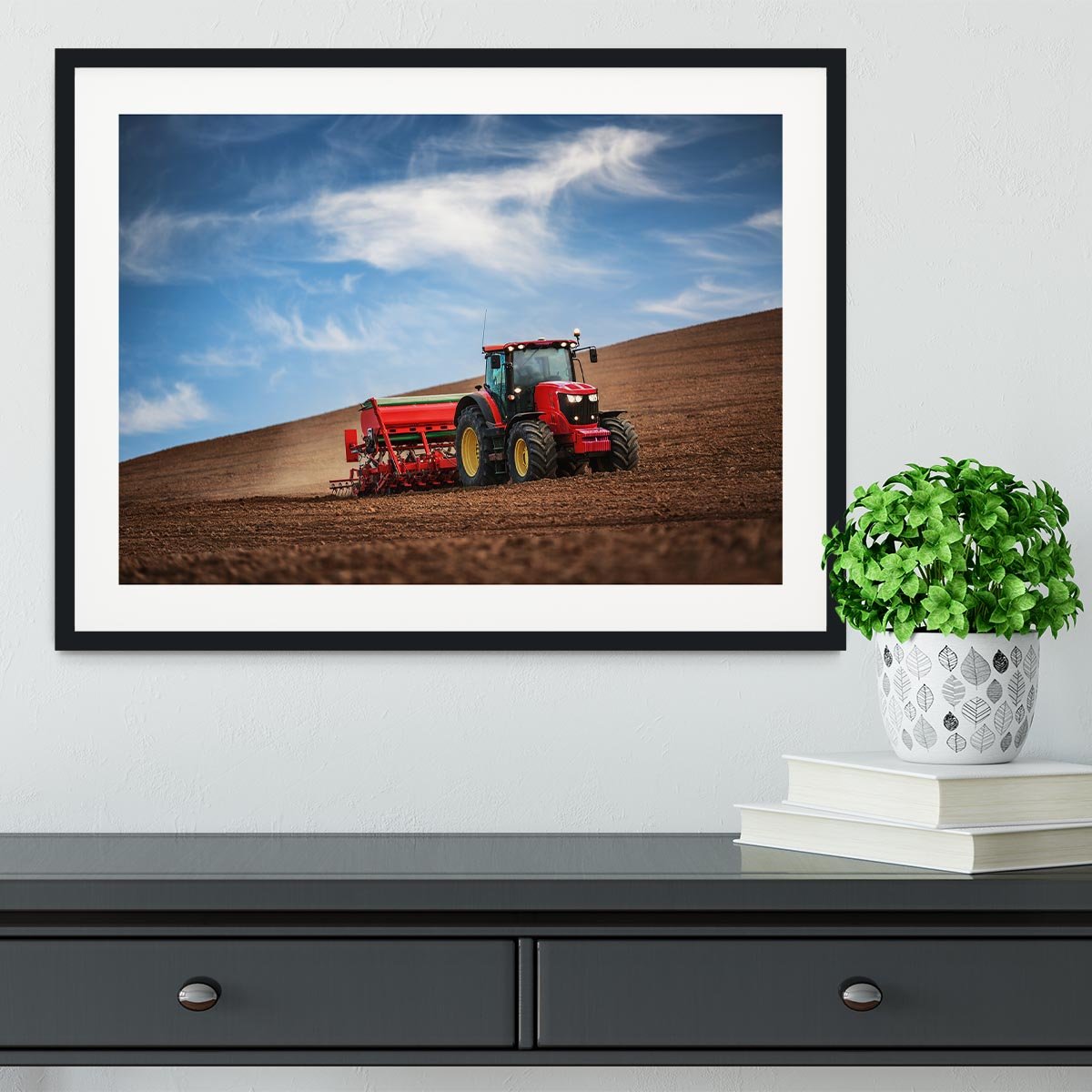 Farmer in tractor Framed Print - Canvas Art Rocks - 1