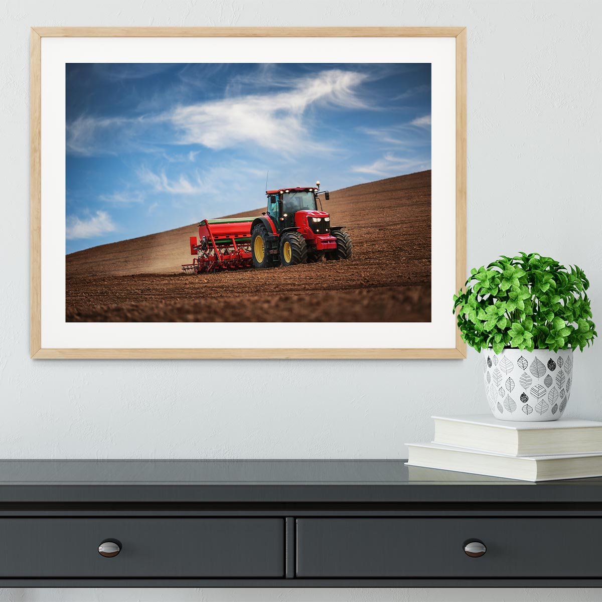 Farmer in tractor Framed Print - Canvas Art Rocks - 3