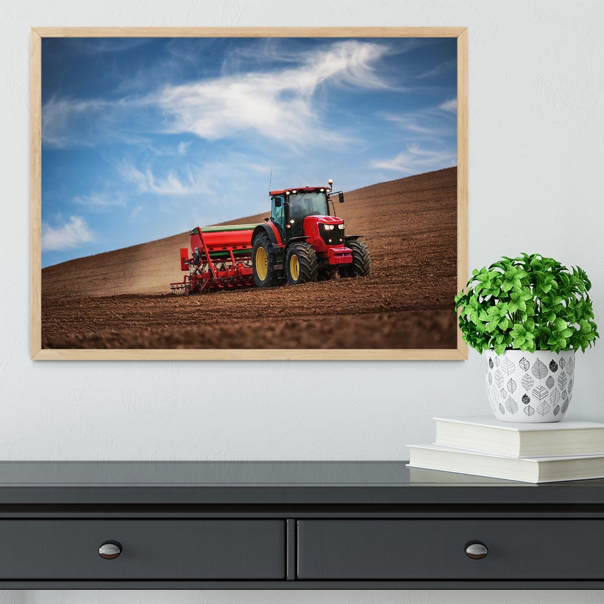 Farmer in tractor Framed Print - Canvas Art Rocks - 4